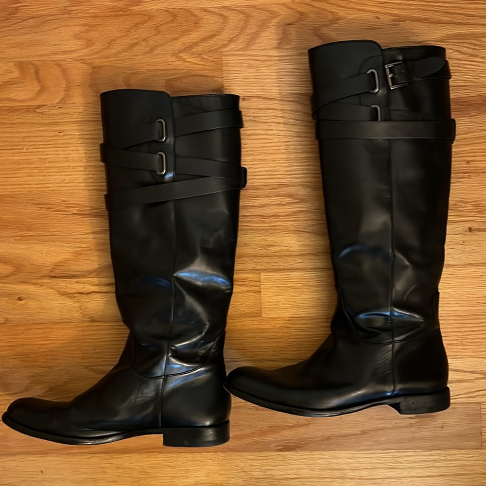 Classic Black Knee-High Riding Boots - Women's - Picture 2 of 14